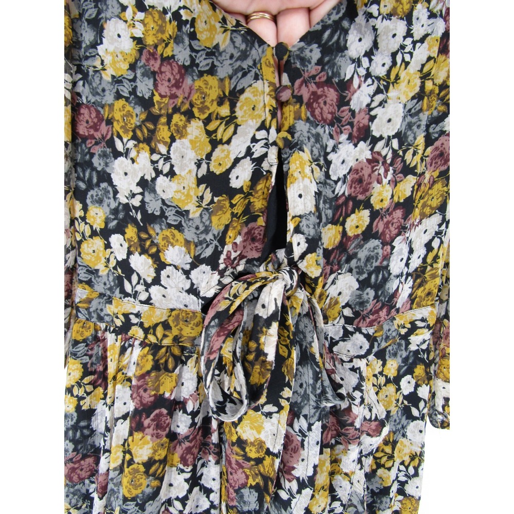 Abercrombie & Fitch Floral Midi Dress Large Boho High Low Cottage Whimsical Chic - Picture 7 of 15